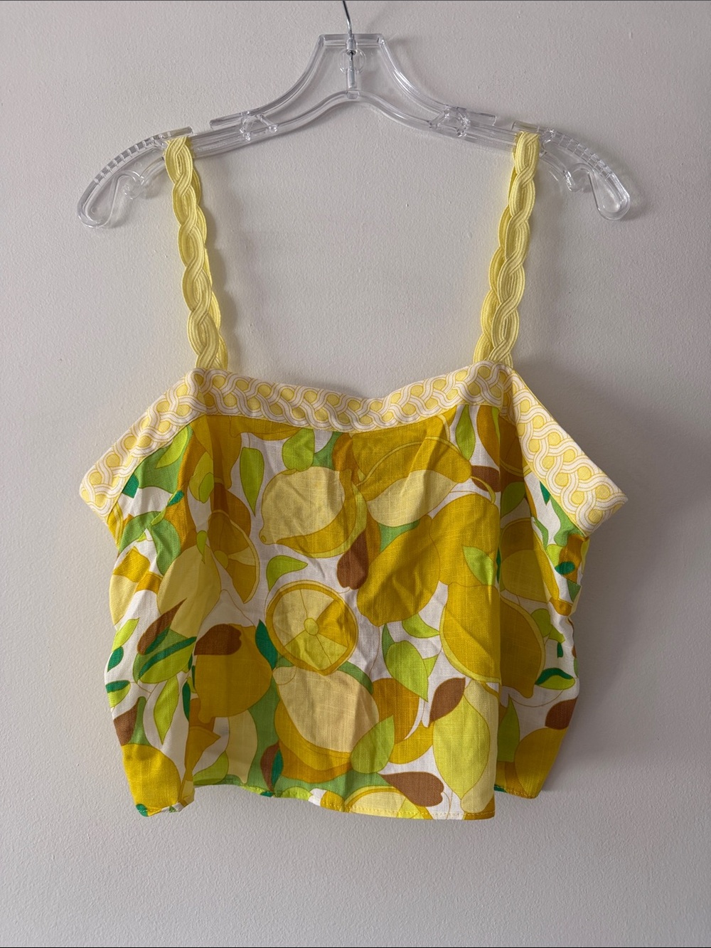 Rose + Olive Resort Lemon Print Crop Top & Wide Leg Pants Set Size M NWT - Picture 3 of 12